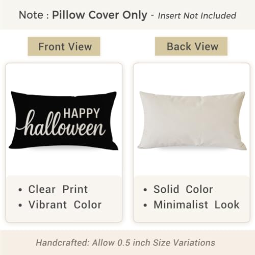 PANDICORN Halloween Pillow Cover 12x20 Inch - Gothic Decorative Cushion for Home