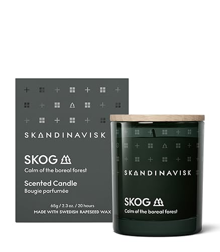 Skandinavisk Scented Candle - Forest (Skog) 2.3oz - Sustainable, Vegan, FSC Beechwood Lid