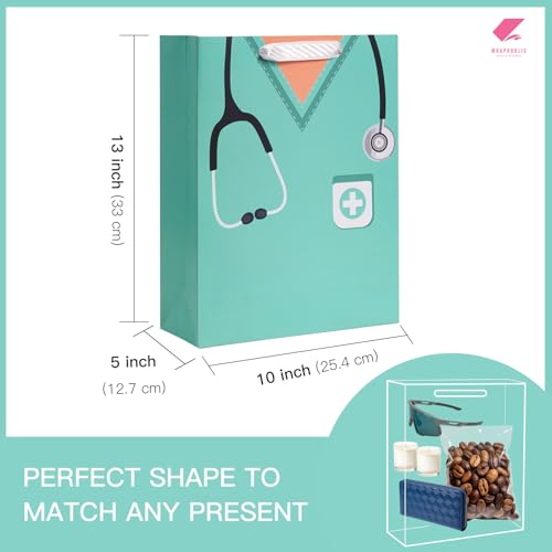 Nurse Graduation Gift Bag with Tissue Paper - 13" Blue Design
