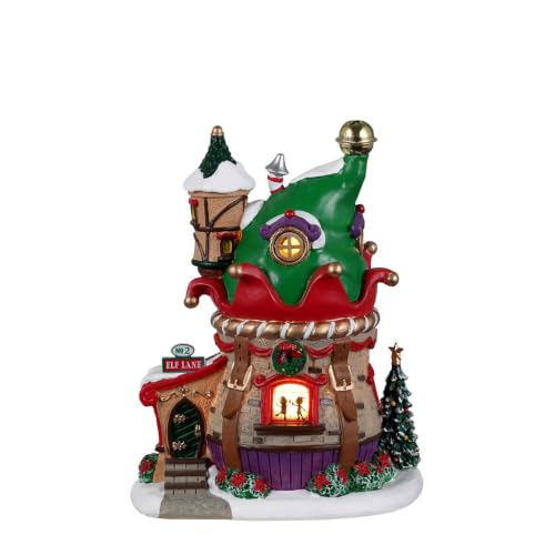 Lemax Elf Lane Village Scene with Lights and Switch - Christmas Decor