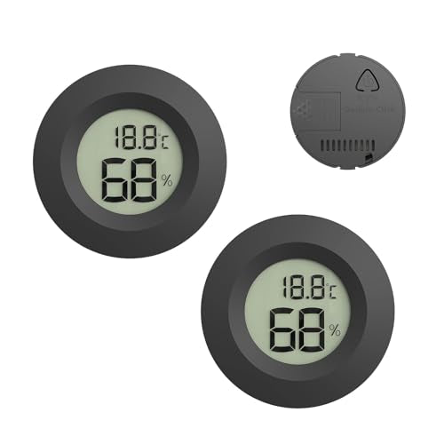 Jemey 2-Pack Digital Cigar Humidor Hygrometer & Thermometer Gauge