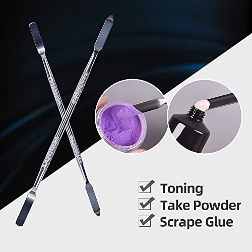 Rolabling Stainless Steel Double Sided Makeup Spatula & Mixing Rod 7.2 Inch
