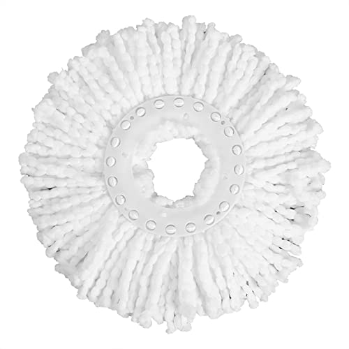 Glomora White Microfiber Spin Mop Head Replacement 360° Rotating Refill