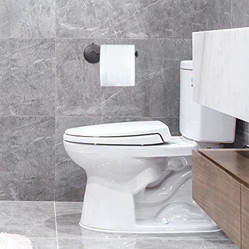 DGYB Black Suction Cup Toilet Paper Holder - No Drill, Rustproof Stainless Steel, 5.8 Inch