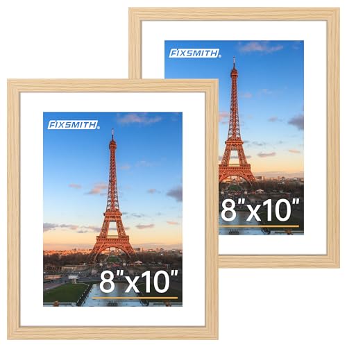 FIXSMITH Natural 8x10 Picture Frame Set of 2 - 5x7 or 8x10 Wall & Tabletop Collage