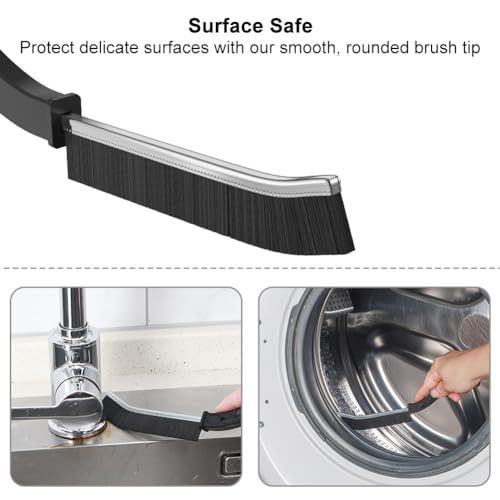Hard Bristle Crevice Cleaning Brush Set - 3 Pcs for Home & Bathroom