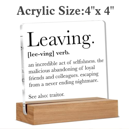 ILSYINH Farewell Acrylic Sign for Coworkers Leaving Gift 4 x 4 Inches