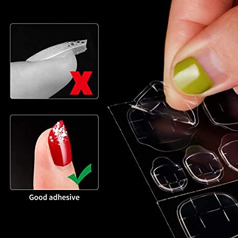 Kalolary 240PCS Double-Sided Nail Adhesive Tabs - Clear Jelly Gel Glue Stickers for False Nails