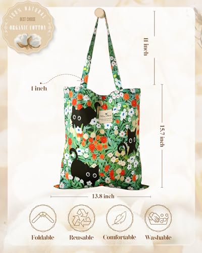 Miss Adola Green Three Cats Buckle Tote Bag for Women - Aesthetic Carryall