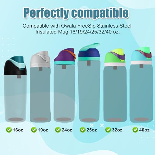 4pcs Replacement Stopper Compatible with Owala FreeSip 24oz 32oz 40oz, BPA-Free Silicone Water Bottle Lid Gaskets Replacement for Owala 16/24/32/40oz Bottle Mouth Cap Stopper Seal Parts Accessories