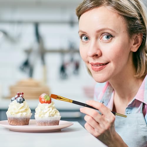 Simarro Cake Painting Brushes Set - 6 Pcs Soft Nylon Food Decorating Tools