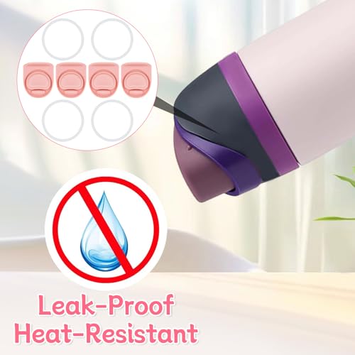 4 Sets Replacement Stopper and Ring Compatible with Owala FreeSip 24oz 32oz,Water Bottle Top Gasket Lid for Owala 16/19/24/32/40oz Seal Bottle Mouth Cap Stopper Silicone Parts Accessories (Pink)