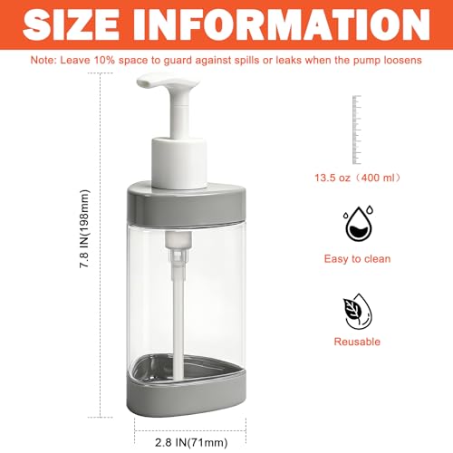 HarJue Triangle Hand Soap Dispenser 2 Pack - 13.5 oz Gray