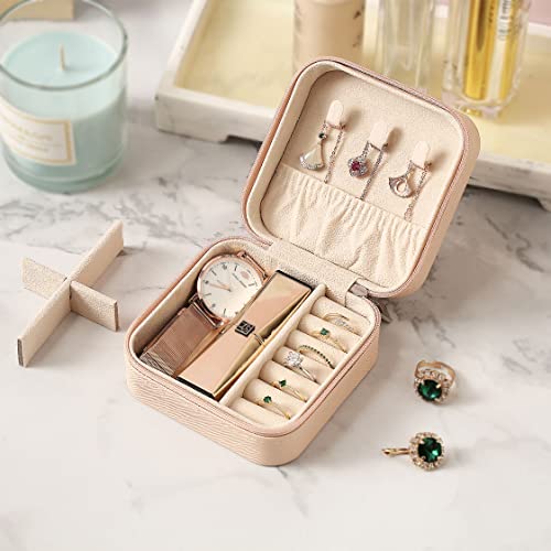 ZPROW Mini Travel Jewelry Case - Portable Organizer for Rings & Earrings
