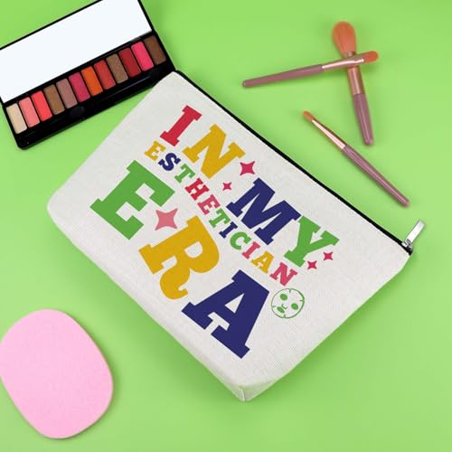 Gevody Esthetician Makeup Bag - Inspirational Cotton Travel Cosmetic Pouch