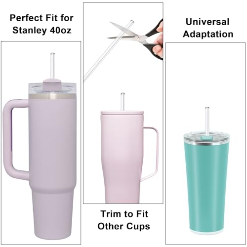 Reusable Straws for Stanley 40oz Tumbler - 4-Pack with Brush