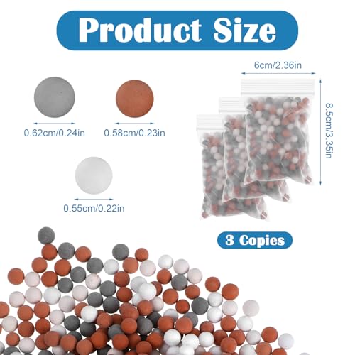 Shower Envy Mineral Filter Stone Beads Refills - 3 Pack for Shower Heads