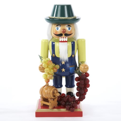 Wooden Nutcracker - Winemaker Design, 10.25 Inch Holiday Decor