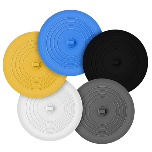 Universal 6-Inch Silicone Drain Stopper - 5-Pack in 5 Assorted Colors