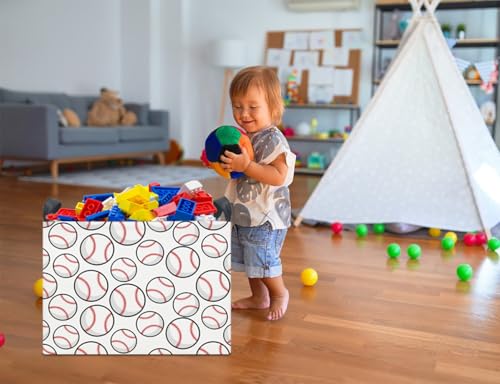 NTAOHAMPER Big Baseball Collapsible Storage Basket - Toy & Book Organizer