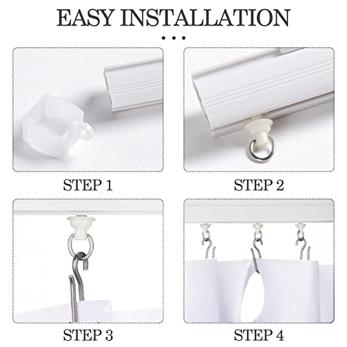 Jetec Curtain Track Gliders and Hooks Set - 60 Pcs, Delicate Style