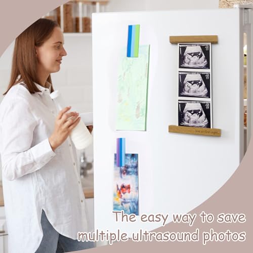 Zyeco Magnetic Ultrasound Photo Frame - Wooden Baby Keepsake Display, Variation 1