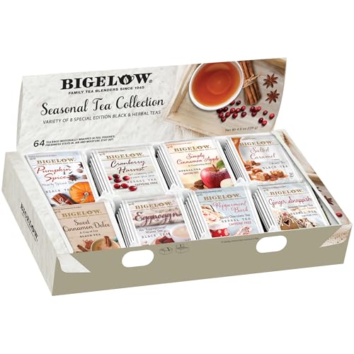 Bigelow Seasonal Tea Collection Gift Set, 64 Tea Bags - Includes Pumpkin Spice, Peppermint & More