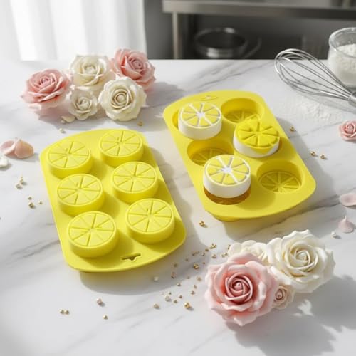 2-Piece 3D Lemon Silicone Mold for Fondant Chocolate Candy and Baking