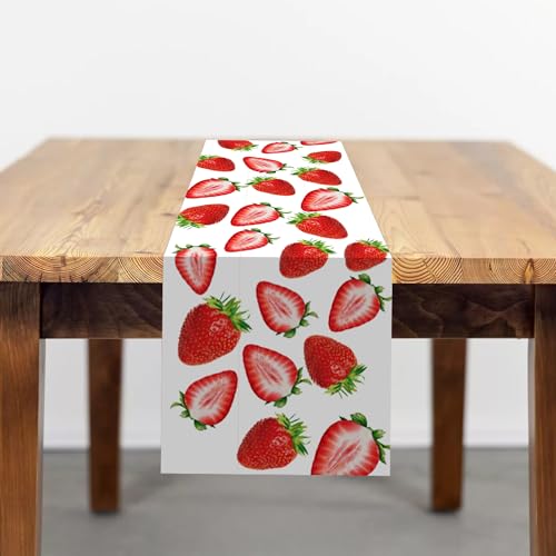 Strawberry Spring Table Runner 13 x 72 Inches Kitchen Dining Decor