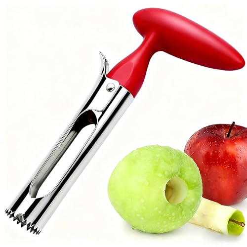 Stainless Steel Apple Corer Tool with Serrated Edge - Easy Grip