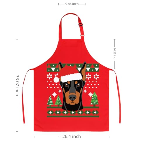 Christmas Puppy Design Adjustable Kitchen Bib Apron