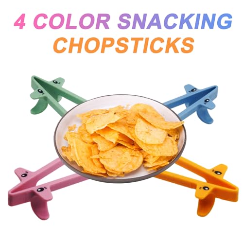 DWEHSHIELD 4 PCS Finger Chopsticks-BQ - Reusable Snack Grabber for Gamers