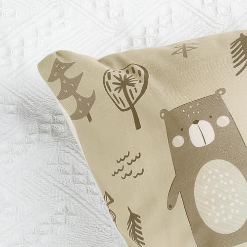 Bonhause Cartoon Animal Throw Pillow Covers 18x18 Inch, Set of 4, Soft Velvet