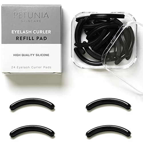 Petunia Skincare Black Eyelash Curler Refills - 24-Pack Universal Replacement Pads