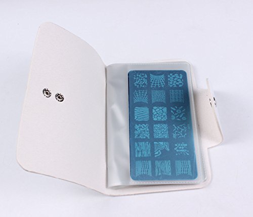 Finger Angel Nail Art Stamping Plate Organizer Case - 20 Slots White