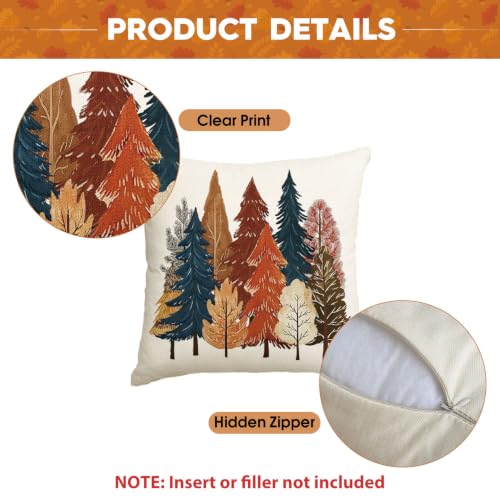 18x18 White Fall Trees Throw Pillow Cover - AVOIN colorlife