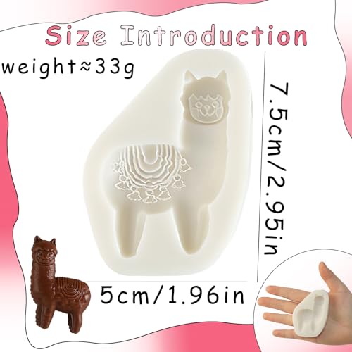 3D Alpaca Silicone Fondant Mold for Cake Decorating & Crafts