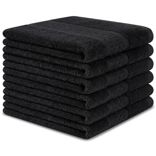 100% Cotton Washcloths, 12x12 Inch Premium Soft Bath Towels - 6 Pack