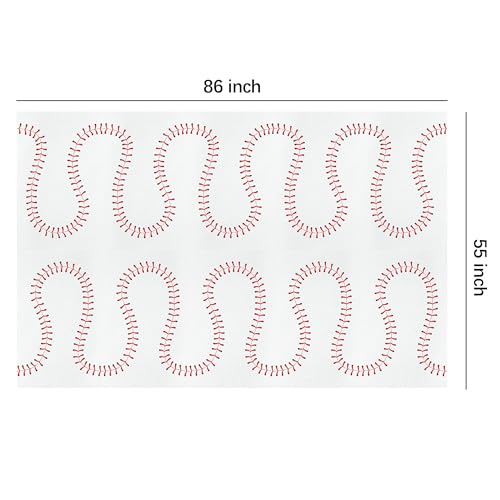 Baseball Tablecloths - 3 Pack Disposable Party Covers, 86x55in