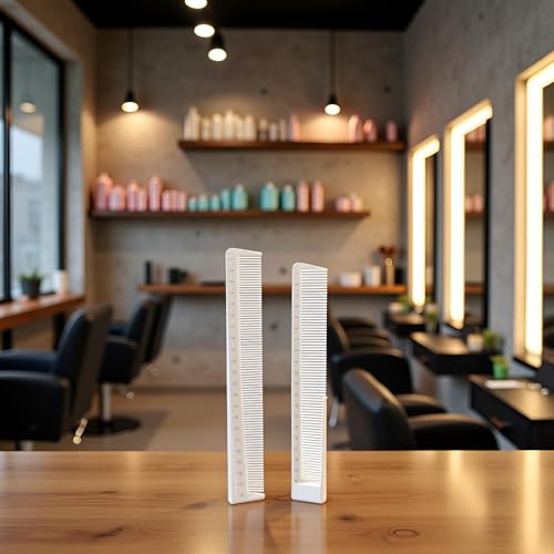 Tustao Professional Hair Cutting Combs Set 2Pcs White Styling Tools