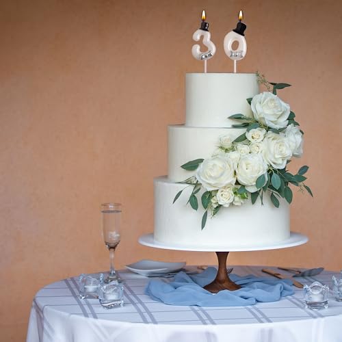 Elegant 30th Birthday Cake Candles - Smokeless Number 30 Set