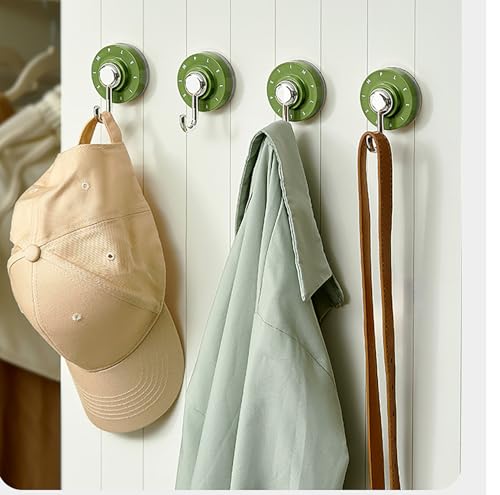 Heavy Duty Suction Cup Hooks - 2 Pack Green Towel Holders