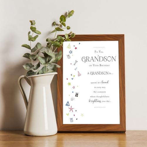 Grandson Birthday Card - Premium 350gsm Greeting Card (Model QQ-133)