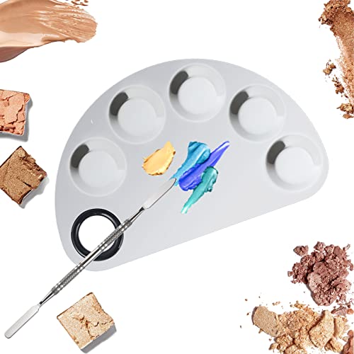 Banugo Stainless Steel Makeup Mixing Palette with Spatula Tool