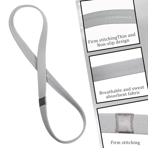 6 Pieces Elastic Sport Headband for Women Men, 6 Colors Thin Non Slip Workout Sweatband Hair Band for Yoga Running Soccer