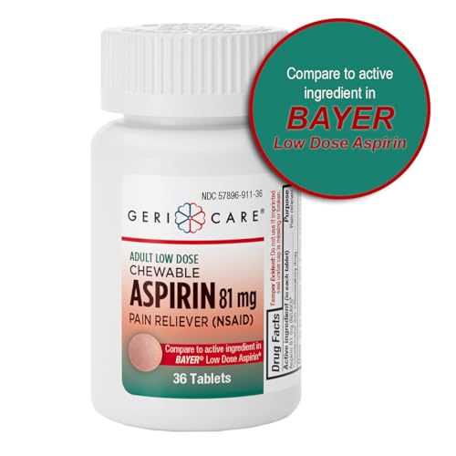 GeriCare Low Dose Adult Chewable Aspirin 81mg - 36 Count