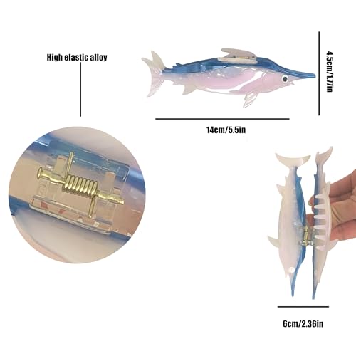 Swordfish Acetate Hair Claw Clip Big Sea Creature Barrette