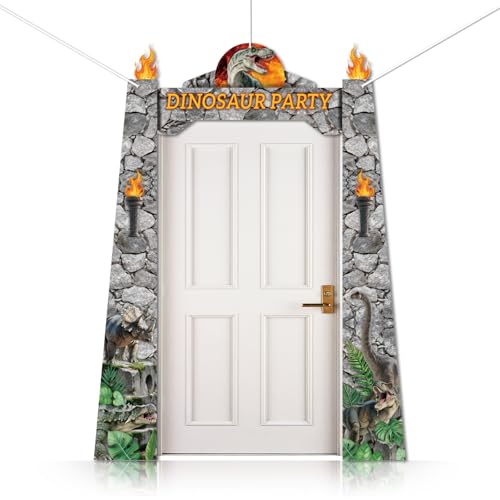 Dinosaur Party Decorations Set - 3PC Porch Banner & Backdrop