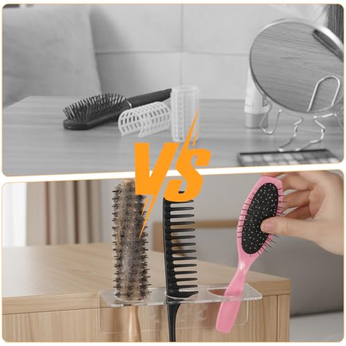 2-Piece Acrylic Hair Tool Organizer Wall-Mounted Holder for Bathroom