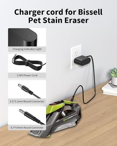 WUKUR 10V Charger for Bissell Pet Stain Eraser Cordless Handheld Vacuum